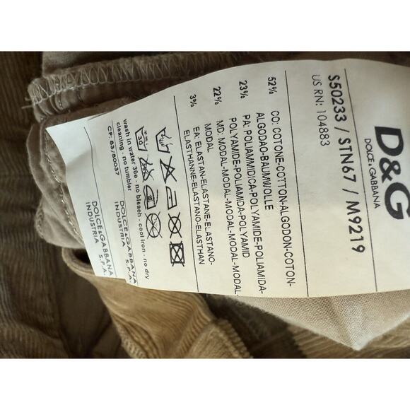 DOLCE & GABBANA Brown Corduroy Bootcut Pants Low Rise D&G Size 26 - Picture 6 of 15